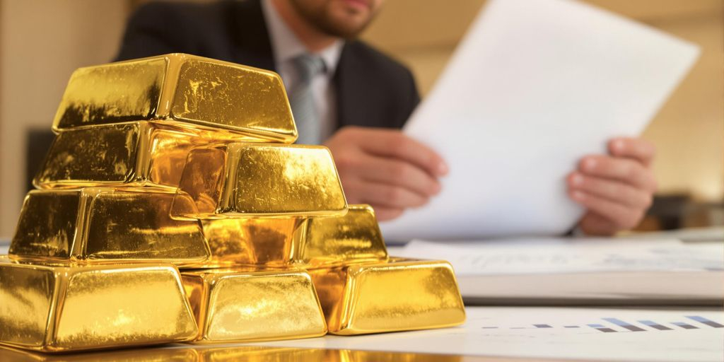 Lingots d'or et documents financiers