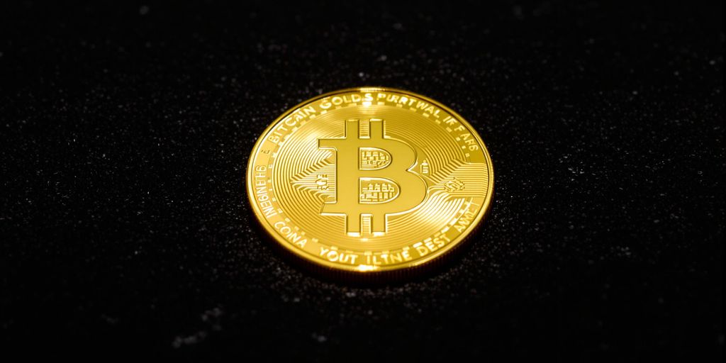 Pièce d'or brillante sur fond sombre