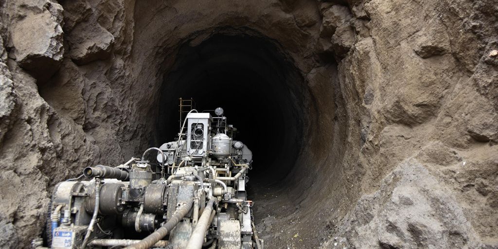 Minéraux bruts dans une mine
