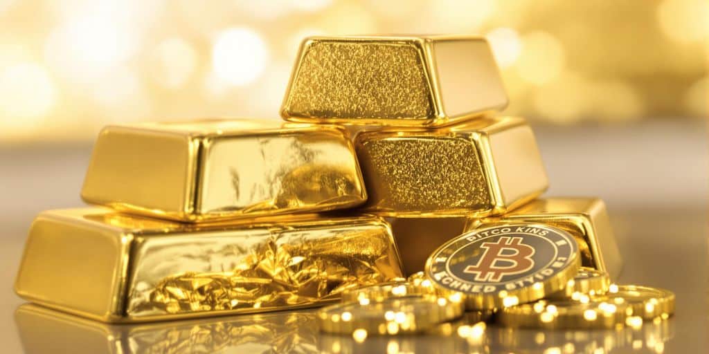 Lingots d'or et jetons numériques
