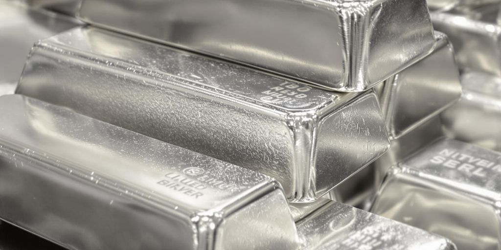 Lingotin d'argent brillant