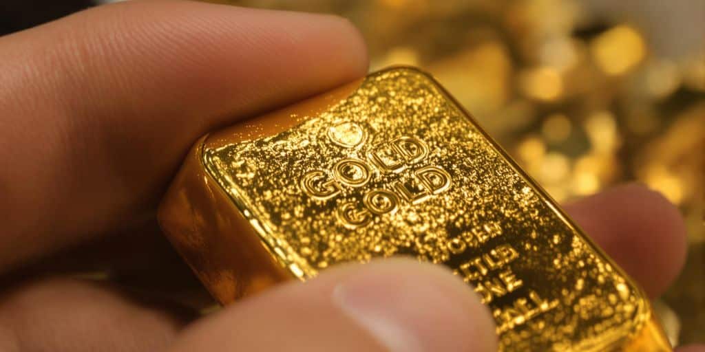 Lingot d'or en main