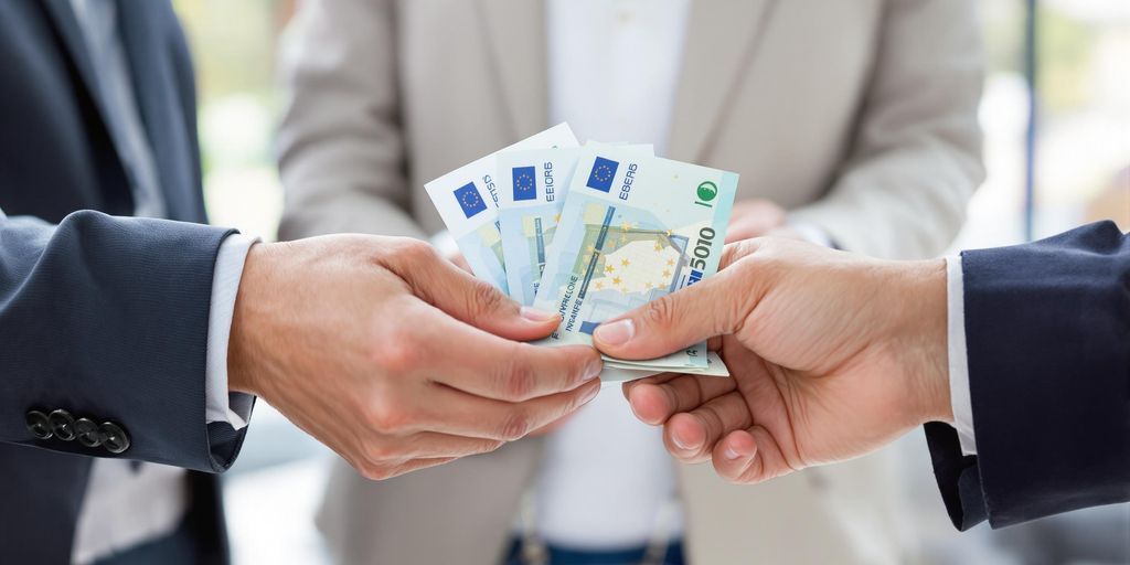Marché de l'argent allemand, mains, euros