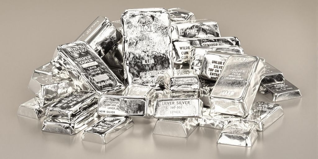 Divers lingots d'argent