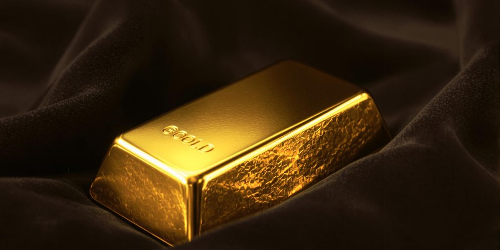 Lingot d'or brillant sur fond sombre