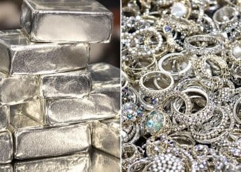 Lingots et bijoux en argent
