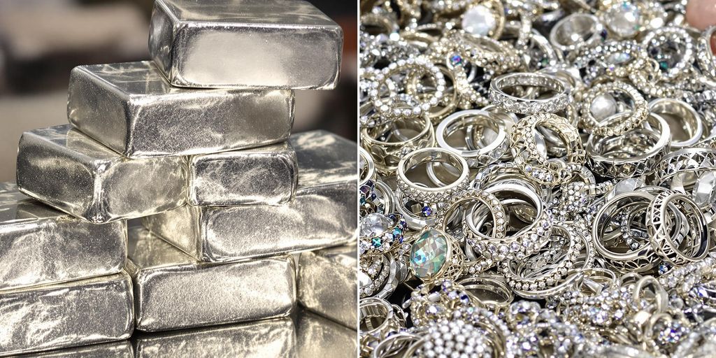 Lingots et bijoux en argent