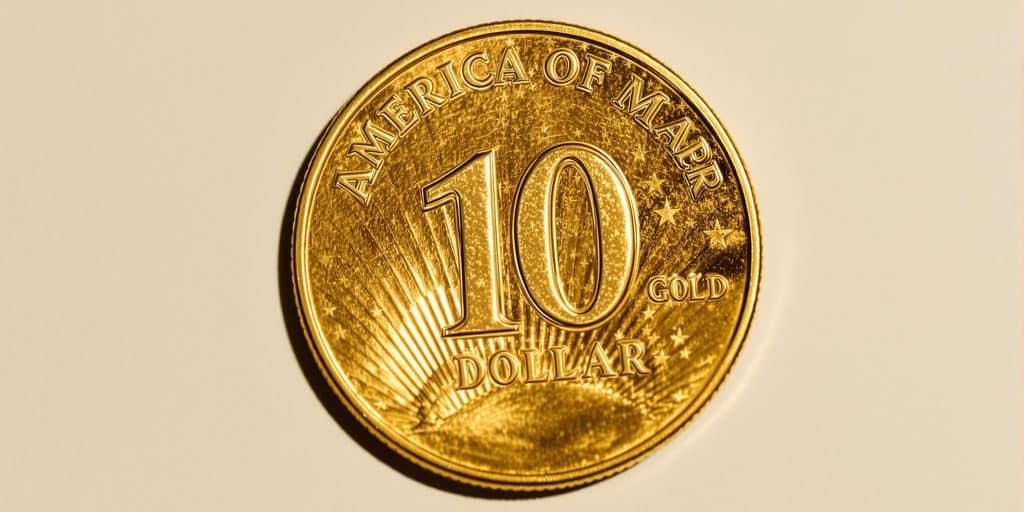Une pièce d'or américaine de dix dollars.