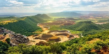 Paysage africain avec ressources naturelles riches.
