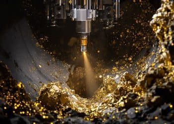 Extraction d'or avec des équipements modernes.