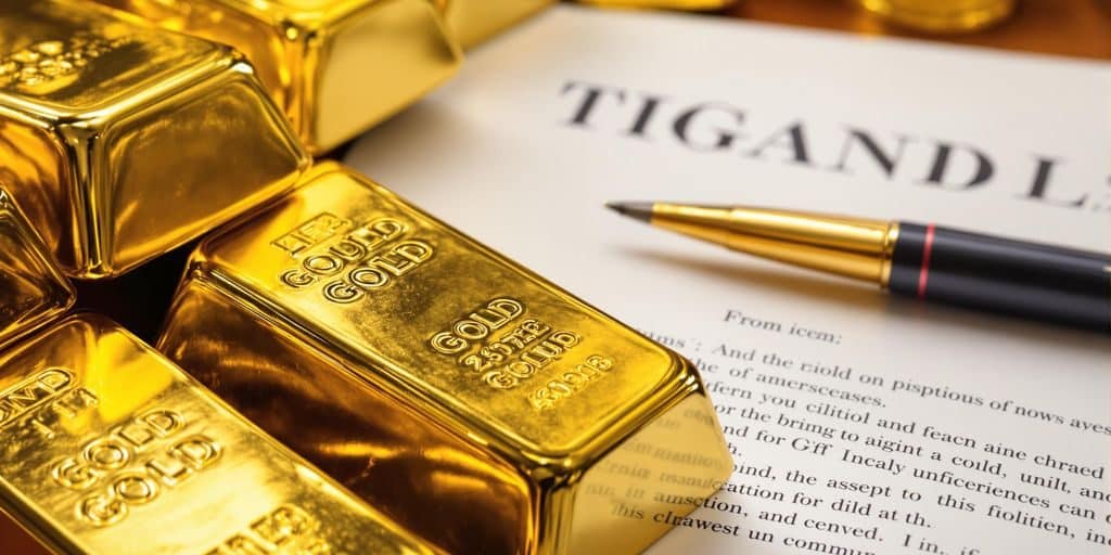 Lingots d'or et documents de succession sur une table.
