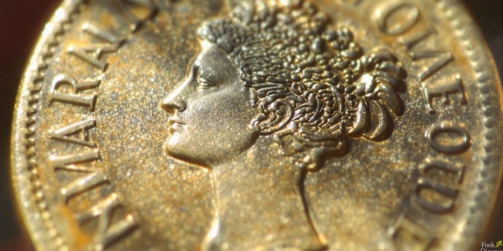Pièce de monnaie ancienne avec le profil de Marianne