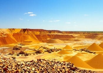 Mine d'or australienne avec des pépites.