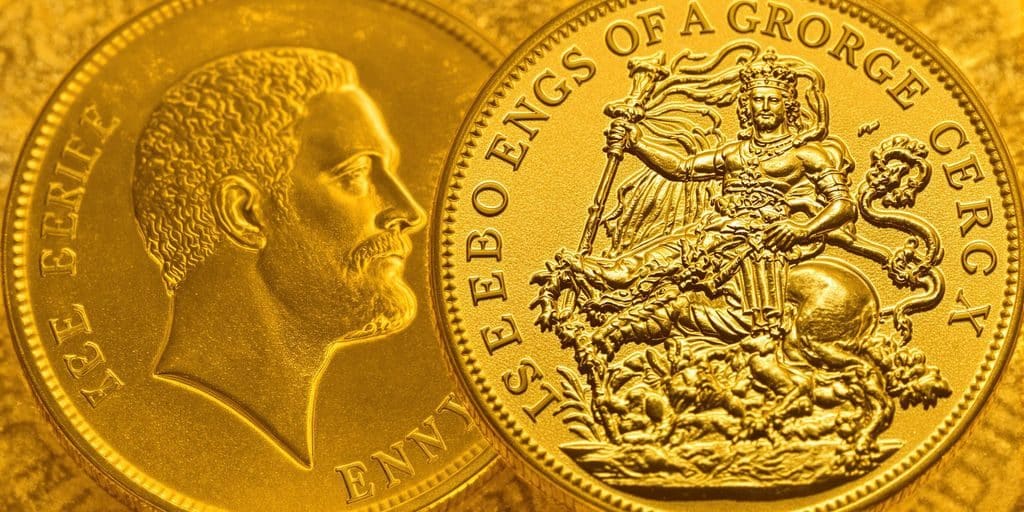 Une pièce d'or Souverain Georges V.