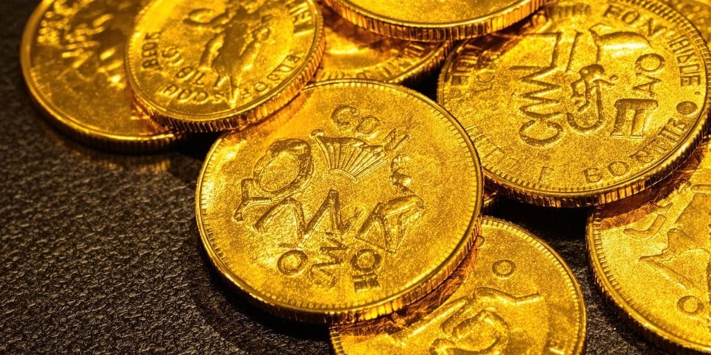 Pièces d'or anciennes et brillantes.