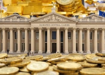 Bâtiments des banques centrales européennes, symboles monétaires