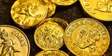 Pièces d'or anciennes, solidus, ducat, souverain.