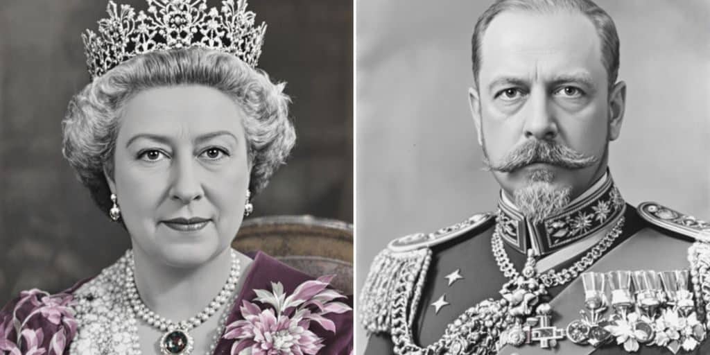 Élisabeth II et Georges V côte à côte