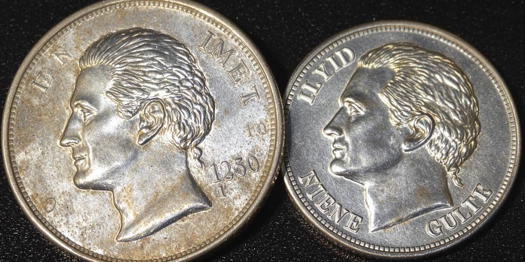 Pièces de monnaie anciennes argent et nickel