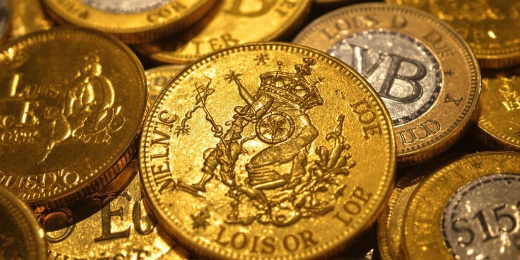 Pièces d'or anciennes, Louis d'or et autres monnaies historiques.