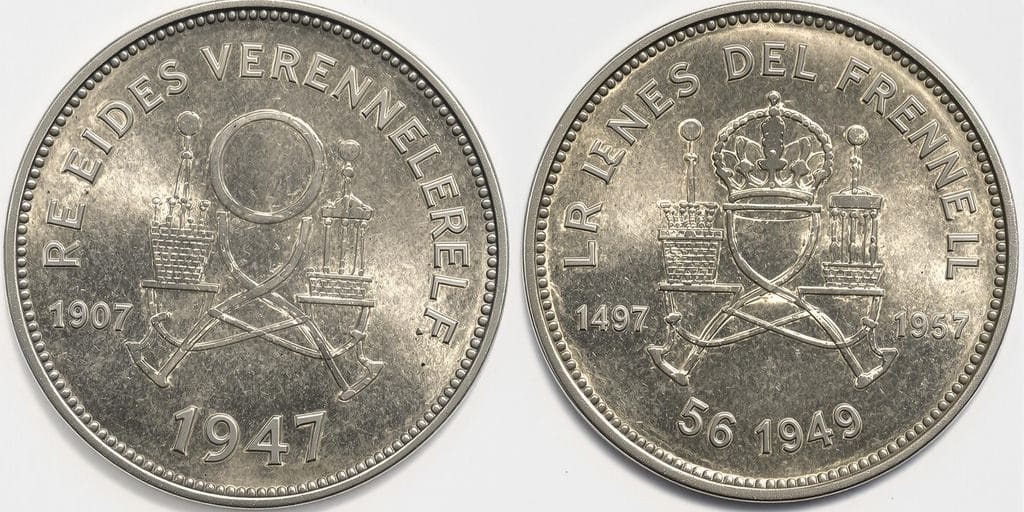 Pièce Vreneli 1947 et 1949 avec des détails clairs.